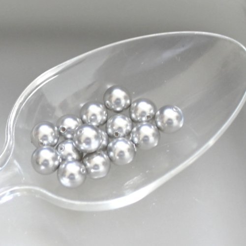 Perle nacrée en cristal gris clair t 6, 20 perles