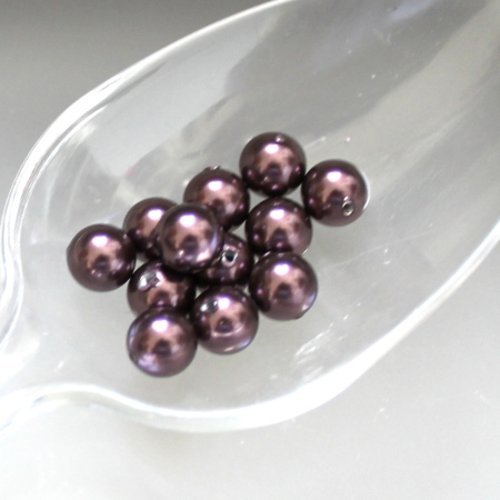 20 perle nacrée en cristal burgundy t 6