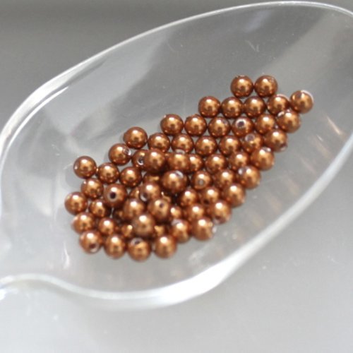 Perle nacrée en cristal copper t 3