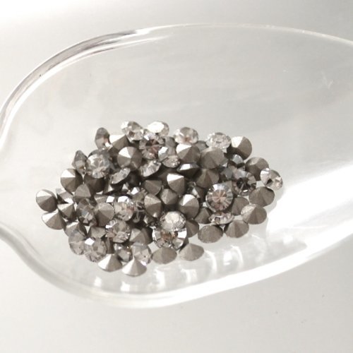 Cabochon chaton t 3 mm crystal silver shade 25 pièces