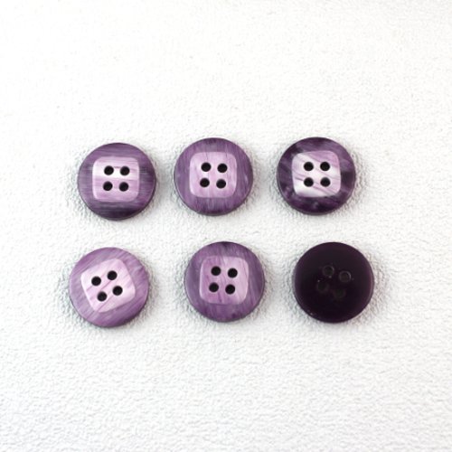 6 boutons synthétique 14 mm