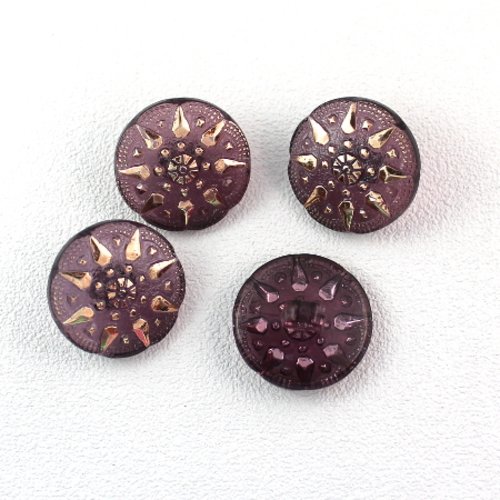 6 boutons a pied anciens, synthétique 23 mm