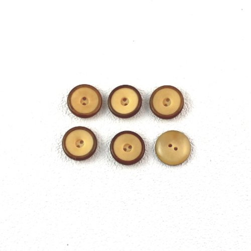 6 boutons synthétique 11 mm