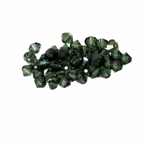 Perle toupie en cristal t 4 vert gazon foncé 40 perles