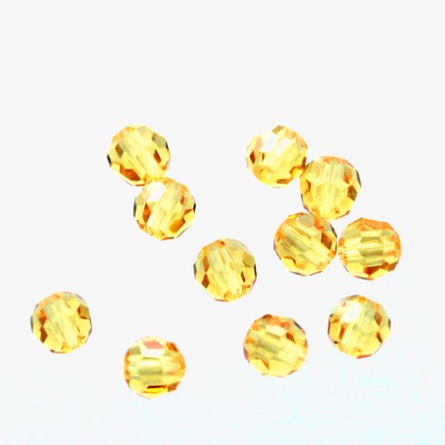 14 cristal swarovski rond jaune taille 4 mm