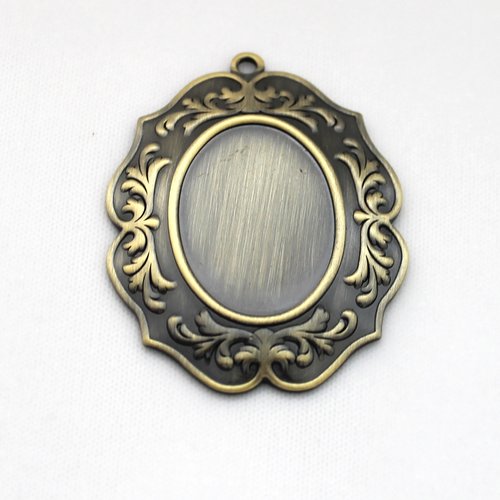 Support cabochon bronze 42 x 35 mm