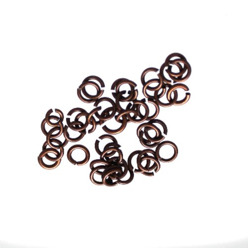 50 anneaux ouverts cuivre 5 mm