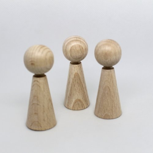 6 cônes pour figurines bois 6 cm