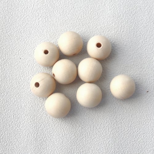 9 perles en bois 15 mm