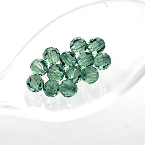 12 cristal swarovski rond vert sapin clair taille 4 mm