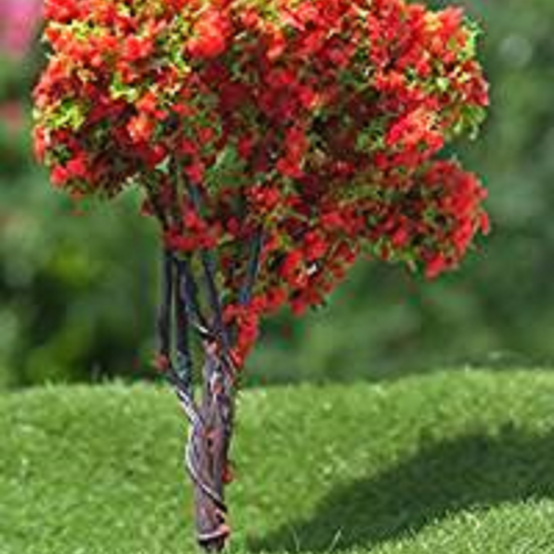 Miniature en synthetique : arbre rouge/vert hauteur 6cm (19)