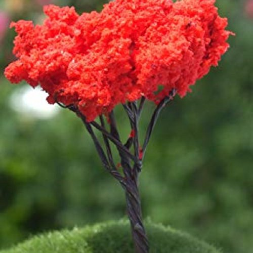 Miniature en synthetique : arbre rouge hauteur 6cm (21)