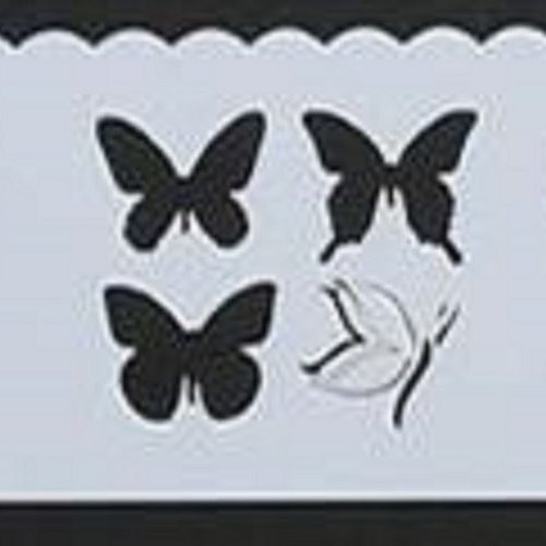 Pochoir plastique 19*6cm : papillon et coeur