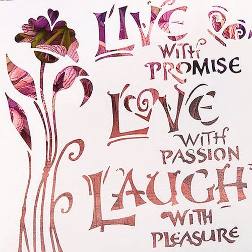 Pochoir plastique 13*13cm : love with passion