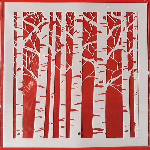 Pochoir plastique 13*13cm : troncs d'arbres (02)
