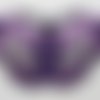 Applique tissu thermocollant : papillon violet 75*35mm 