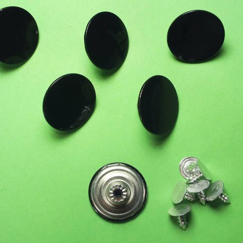 Lot 6 boutons metal 20mm : rond à pression pour jean (65)