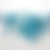 Applique tissu thermocollant : fleur bleu/dorée 250*100mm 