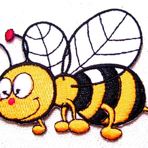 Applique tissu thermocollant : abeille 7*6cm (01)