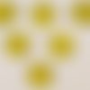 Lot 6 boutons : rond motif tete bonhomme jaune 15mm 