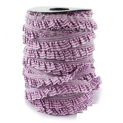Ruban elastique : vichy violet/blanc 20mm  longueur 100cm 