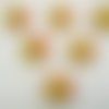 Lot 6 boutons : coccinelle jaune/orange 16mm 