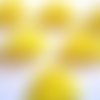 Lot 6 appliques : chapeau jaune tissu polaire 30mm 