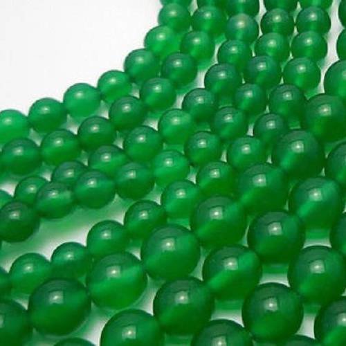 Agate verte veritable : 50 rondes 3mm