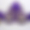 Applique tissu thermocollant : ornement violet/doré 9*5cm (04)