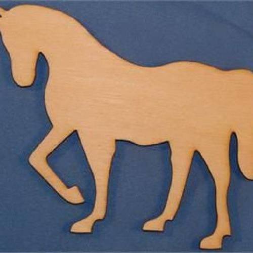 Applique en bois baltique : cheval 12*9 cm (n°2) 