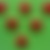 Lot 6 boutons bois : rond thème fruit motif framboise 15mm