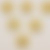 Lot 6 boutons bois : rond motif lapin 15mm (02)