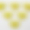 Lot 6 boutons bois : libellule jaune 15mm 
