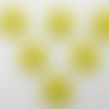 Lot 6 boutons bois : coccinelle jaune 16mm 