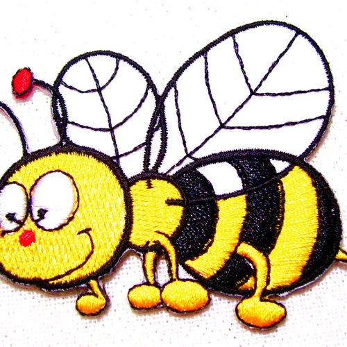 Applique tissu thermocollant : abeille 4.5*3.5cm (07)