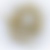 100 perles rondes dorées lettres noires 7 mm
