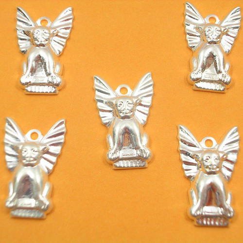 Lot  5 charms metals : guardian dog 19mm 