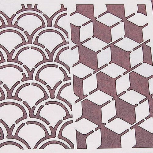 Pochoir plastique 13*13cm : motif fantaisie (35)