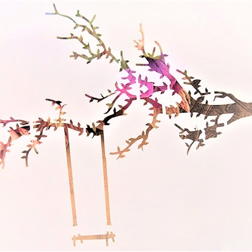 Pochoir plastique 13*13cm : balançoire sur l'arbre