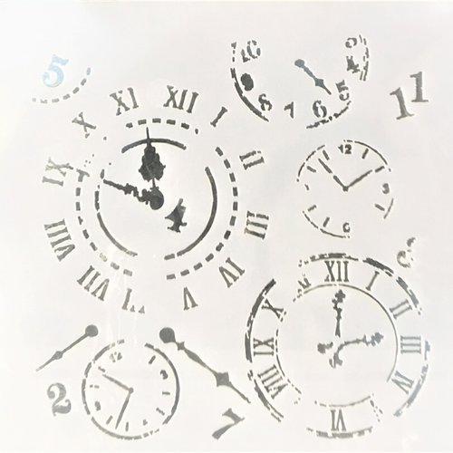 Pochoir plastique 13*13cm : pendule (02)