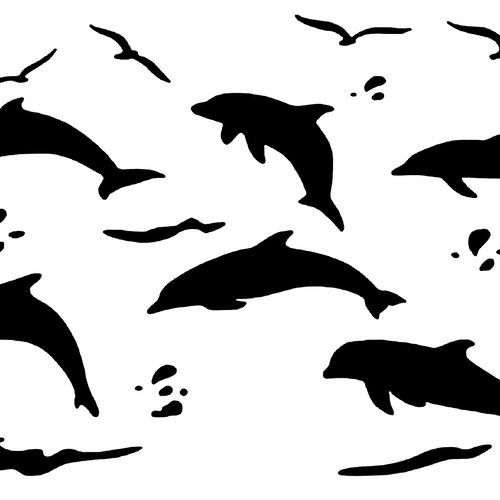 Pochoir plastique 30*21cm : dauphins (02)