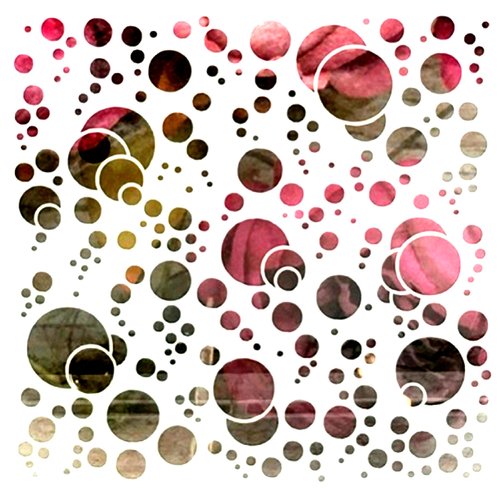 Pochoir plastique 13*13cm : mur motif rond (02)