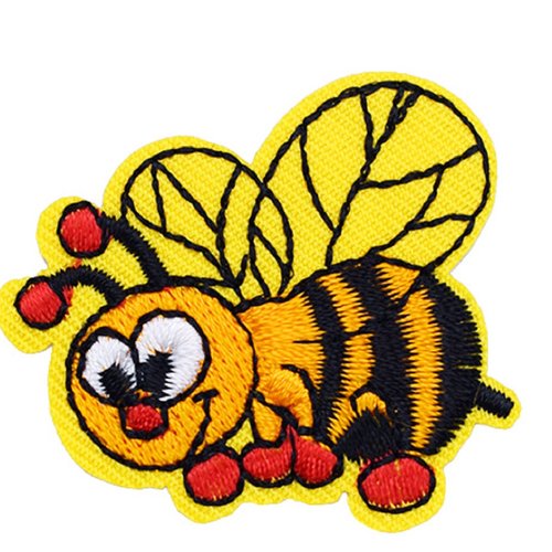 Applique tissu thermocollant : abeille 4*4cm (03)