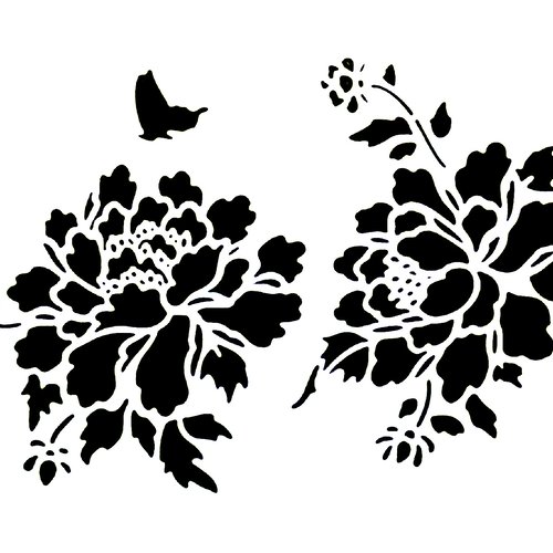 Pochoir plastique 30*21cm : fleurs (53)