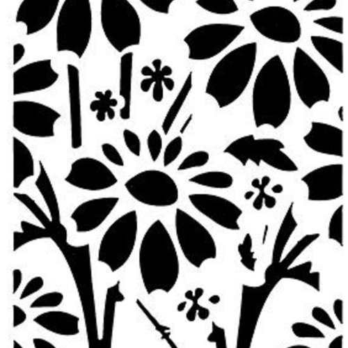 Pochoir plastique 17*8cm : fleur (63)