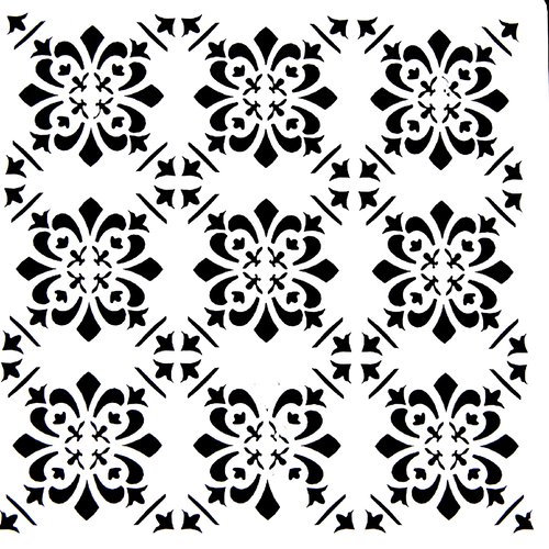 Pochoir plastique 13*13cm : motif fantaisie (122)
