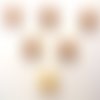 Lot 6 boutons bois : rond motif chouette 15mm (02)