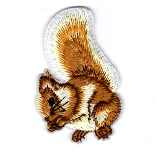 Applique tissu thermocollant : écureuil 6*4cm (01)