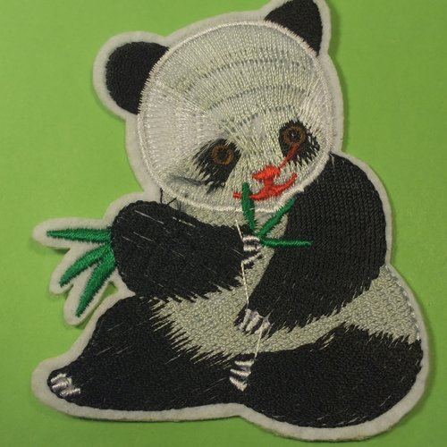 Applique tissu thermocollant : panda 8*7cm (02)