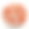 Lot 25 perles acryliques : rondes marbrées oranges/blanches 8mm (01)